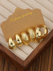 3-9PAIRS Plastic Material With Golden-Plated Twisted C-Shape Teardrop Earring Set,Ladies' First Choice - Image 3