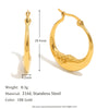 Gold Plated Stainless Steel Moon Hoop Earrings Unique Jewelry Women's Charm Statement Earrings Gift - Image 7