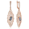 Rose Gold Color Flower Dangle Earrings for Women Square Colorful Zircon Accessories Daily Jewelry - Image 6