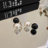 Retro French Sweet Pearl Temperament Drop Earrings Black White Beads Senior Simplicity Women Earrings Jewelry - Image 3