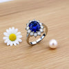Silver Oval Design Crystal Zircon Open Adjustable Rings for Women Girls Engagement Jewelry Gifts - Image 4