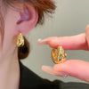 Smooth Star Zircon Hoop Earrings for Women Girls Metal Chunky Sun Rhinestone Ear Buckle Punk Y2K Jewelry - Image 2
