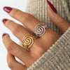 Stainless Steel Spiral Adjustable Open Rings for Women Gold Plated Ladies Jewelry for Vacation Etc - Image 2