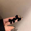 Vintage Wine Red Flocking Earrings Charm Geometric Bowknot Stud Earrings for Women Girls Unusual Jewelry Ear Accessories - Image 8