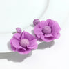 Summer Colorful Lafite Chiffon Flower Earrings for Women Boho Handwoven 3D Flower Fabric Drop Earring Beach Party Jewelry Gifts - Image 17