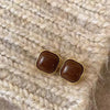 Coffee women earrings simple square geometric pattern jewelry birthday party gifts - Image 8