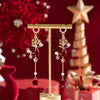 Vintage Flocking Bowknot Christmas Tree Earrings for Women Imitation Pearl Snowflake Tassel Earring Year Jewelry Gift - Image 5