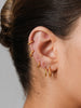 Five Pair Stainless Steel Huggie Hoop Earrings in Gold Tone - Image 3