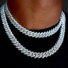 14mm Iced Out Prong Cuban Link Chain Necklace for Men Women 2 Row Rhinestone Paved Miami Rhombus Hip Hop Jewelry - Image 2