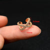 Adjustable Ear Cuff No Piercing with Cubic Zirconia Butterfly and Flower Designs - Image 66