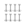 10Pcs/Lot 16G Stainless Steel Earrings Labret Lip Studs Set 2/3/4/5MM CZ Crystal Ear Cartilage Tragus Piercings Piercing Jewelry - Image 7