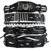 Bracelet Viking Bracelet For Men Hand Bracelets Woven Skull Hand Jewelry Adjustable Leather Set viking man bracelet - Image 27