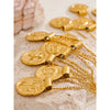 Exclusive 12 Constellation Pendant Necklace Stainless Steel Hammered Vintage Golden Plated Jewelry - Image 3