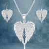 Elegant Angel Wing Heart Shaped Pendant Necklace, Elegant Versatile Banquet Party Daily Wear Jewelry Gift - Image 1