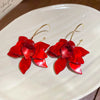 Red Acrylic Resin Flower Earrings For Women Jewelry Statement Earings - Image 2