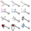 ZS 1PC 16G Stainless Steel Lip Ring Internal Thread Labret Piercing Moonstone Ear Stud Moon Butterfly Cartilage Earring Jewelry - Image 1