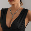 Square Black Crystal Irregular Y-shaped Necklace Punk Style Jewelry Accessories - Image 3