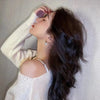 Classic Round Shell Flower Pendant Earrings Korea Jewelry Wedding Party Temperament For Womans Accessories Gift - Image 4