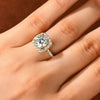 Brilliant Halo Ring 8mm D Engagement Wedding Finger Rings Gold for Women with - Image 9