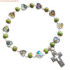 Cross Charm Beaded Stretch Bracelet in Multiple Colors - Image 10