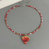 Various Fruit Pendant Necklace for Girl Women Handmade Rice Beads Bohemian Choker Watermelon Lemon Strawberry Neck Jewelry - Image 12