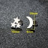 Tiny Star Moon Stud Earrings for Women Music Cross Leaf Cup Earings Stainless Steel Jewelry Gift - Image 3