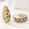 1 Pair of Colored Zircon Geometric Pendant Earrings Ladies' Classic and Holiday Party Jewelry Gift - Image 2