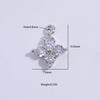Silver 9.5m 7.6mm Cubic Zirconia Flower Charms Pendant for Jewelry Necklace Making - Image 3