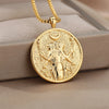Pendant Necklace with Textured Chain and Multiple Charm Designs - Image 21