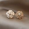 Elegant Women Girls Camellia Pearl Earrings Flower Classic Ear Rings Lady Wedding Party Jewelry Stud Earring Gift - Image 7