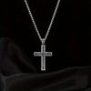 Simple Stainless Steel Necklace with Spiral Column Cross Pendant - Image 3