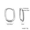 Two-Piece Clip-On Hoop Earrings with Oval Profile - Image 13