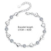 Silver Heart Shaped Bracelet For Women Retro Korean Versatile Pink Crystal Charm Bracelets Party Jewelry - Image 6