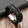19/21/23cm Hand-woven Leather Bracelet Multilayer Tiger Eye Beaded Leather Men Bracelet Punk Bangle for Men Jewelry - Image 15