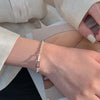 Silver Geometric Square Round Bead Bracelet For Women Personality Temperament Simple Hand Jewelry Party - Image 2