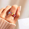 Irregualr Design Colorful CZ Women Rings Gold Color/Silver Color Geometric CZ Rainbow Rings Jewelry - Image 3