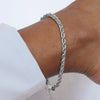 Silver Color Rope Chain Link Anklets for Women, Stainless Steel Foot Accessory, Summer Beach Barefoot Sandals Bracelet - Image 4
