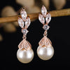 Simple Imitation Pearl Shape Zircon Dangle Earrings For Women Silver Color Daily Evening Jewelry Accessories - Image 2
