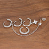 4PCS Zircon Flower Dangle Earring Sets For Women Gold Plated Tassel Chain Ear Stud Temperament Korean Jewelry - Image 6