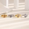 La. Muses Shiny Round Zircon Irregular Stainless Steel Women's Ring Pvd Gold Plated Jewelry Accessories - Image 6