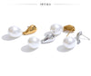 Pearl Drop Earrings with Geometric Metal Tops - Image 12