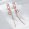 Long Tassel Spider Dangle Earrings For Women Rose Gold Color With Zircon Daily Jewelry - Image 3