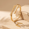 2pcs Simple Design Geometric Open Bracelet Ring Set, Women's Personalized Holiday Party Accessories Gifts - Image 4