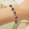 Elegant Red Crystal Zircon Metal Chain Bracelets for Women Colorful Heart Bracelets Party Wedding Wrist Charms Jewelry Gift - Image 29
