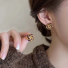 Vintage Metal Twisted Drip Glaze Enamel Stud Earrings for Women Elegant Round Circle Temperament Earrings Jewelry Accessories - Image 3