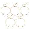 Stylish Gold Plated Anklet 304 Stainless Steel Cubic Zirconia Link Cable Chain For Women Gift 22cm(8.7") long - Image 1