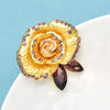 Charming Flower Brooches Pins Women Unisex 2-color Enamel Rhinestone Plants Party Office Brooch Jewelry Gifts - Image 5