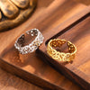 Stainless Steel Hollow Knot Rings For Men Women Gold-Plated Heavy Metal Adjustable Simple Finger Ring - Image 3