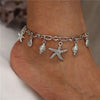 Bohemian Starfish Stone Anklets Set For Women Vintage Handmade Wave Anklet Bracelet on Leg Beach Ocean Jewelry - Image 9