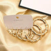 3 Pairs Gold/Silver Plated Bamboo Hoop Earrings, Chunky Circle Earring Set - Image 5